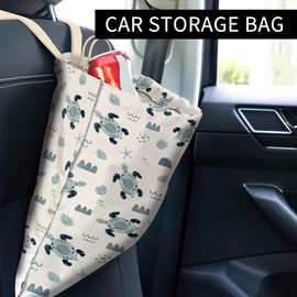 ABUIFDK Car Trash Can, Cute Car Trash Bag, Hanging Car Organizer and Storage Bag, Trash Bin for Car Accessories, Vehicle, Travelling, Camping Cute Sea Turtle