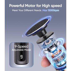 Electric Foot Callus Remover for Feet - 9-Speed Rechargeable Callus Remover for Feet,Electric Foot File Pedicure Tools for Feet Dead Skin Heel Callus Hardskin Dry Cracks for Women Men (Dark Gray)