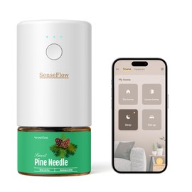 SenseFlow Smart Wi-Fi Space Fragrance Diffuser SF101S – Adjustable Natural Atomizer Essential Oil Kit, 40-Day Aroma, LED Light, Customizable Schedule for Home, Hotel & Studio - Pine Needle
