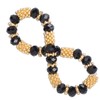 6pcs Beaded Bracelet Shiny Crystal Simple Style Women Girl Jewelry