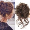 Messy Bun Hairpiece, Women Fashionable Light Brown Synthetic Wavy Curly