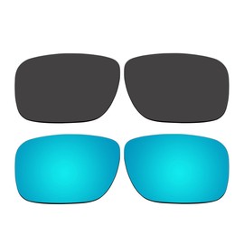 ACOMPATIBLE Replacement Polarized Black and Ice Blue Lenses for Oakley Holbrook Sunglasses