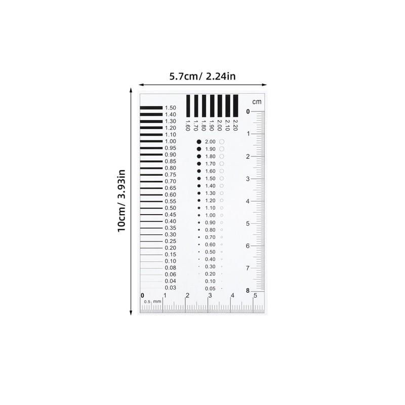 ledmomo Badge Gauge, Diameter Estimation Ruler, Diameter Measurement Ruler, Line
