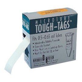Diversified Biotech TTSW-1000 Tough-Tags Label, Use with 0.5ml Tube, 0.50" Width x 0.94" Length, White (Roll of 1000)