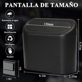 2-Pack Bote de Basura para Auto con Tapa,Portátil Cubo de Basura para Coche,Mini Bote Basura Auto Colgante,con 7 Rollos de Bolsas de Basura,para Coche, Oficina, hogar