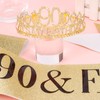 Hapdoo 90th Gold Birthday Decorations for Women, 90 Birthday Women