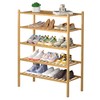 ROMGUAR CRAFT 5 Tier Bamboo Shoe Rack for Closet Free