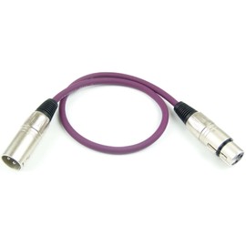 Adam Hall Cables K3MMF0050PUR Microphone Cable XLR Female to XLR Male DMX Audio Cable 3-Pin (0.5 m, Purple, 1)