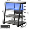 armocity 4-Tier AV Media Stand with Power Strips, Corner TV