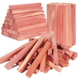 UNIVIVO 50PCS Cedar Blocks for Clothes Storage, 100% Aromatic Red Cedar Wood Sticks Chips for Closet, Wardrobe, Drawers