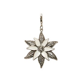 Alpenflüstern AAH081 Glamour Edelweiss Costume Pendant for Charivari or Costume Necklace (Antique Silver-Colour), Non-precious metal, No Gemstone