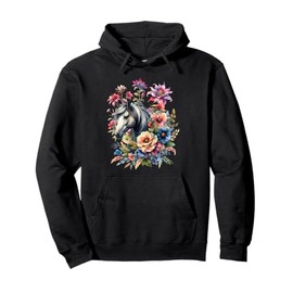 Horses Girls Rider Horse Summer Flowers Birthday Child Pullover Hoodie