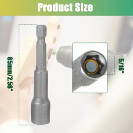 Bonsicoky 10 Pcs 5/16" Hex Shank Magnetic Nut Driver Bit - Quick-Change Nut Driver Bit for Power Drill Impact Drivers - 2.56" Length