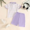 Lianpyxa Toddler Kid Boy Clothes Textured Striped Polo Collar Top