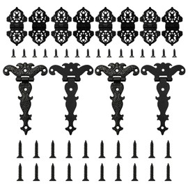 Pack of 12 Antique Retro T Hinges, Foldable Vintage Zinc Alloy Gate Hinges for Wooden Box, Bookshelf, Furniture, with Mounting Screws