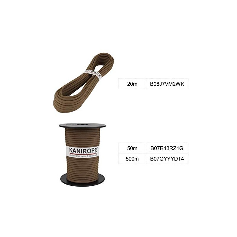 Kanirope® XPRO Paracord Diameter 3.8 mm 20 m Light Brown