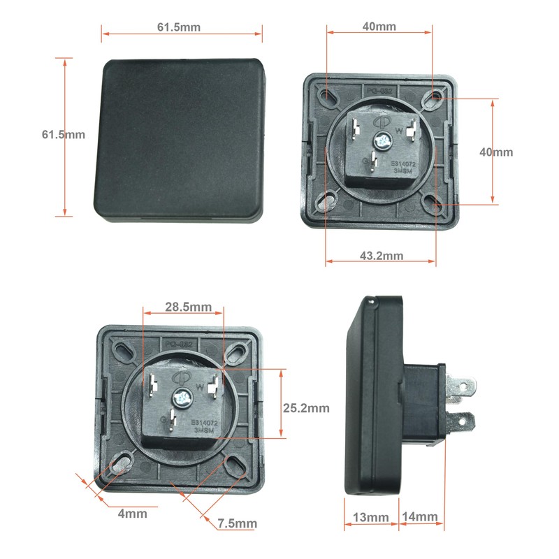 20Amp Power Outlet Receptacle NEMA 5-15R with Cover,3-Hole Socket AC