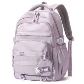 Amythe School Backpack Girls Teenagers Waterproof Daypack Lightweight School Bag Girls with Large Capacity Fashionable Backpack for School or Travel, purple, Rucksack Backpacks