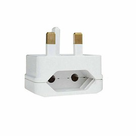 5 AMP White EU 2 Pin to UK 3pin Convertor Plug for Outdoors Travel and Home use
