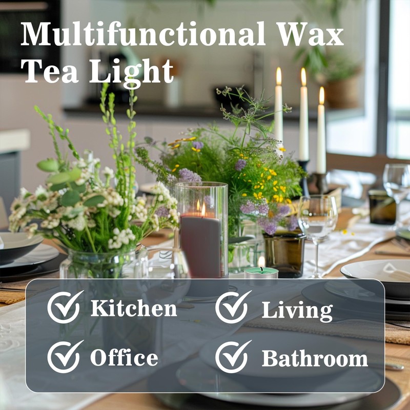 MAQIHAN Black Tealight Candles Bulk - Mini Votive Tea Tree