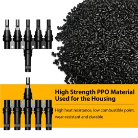 TOPMATTY Solar Panel Connectors T Branch Connectors, Branch Connectors for Solar Panels, IP67 Waterproof 5 to 1 Connectors for 1 Pair/M/FFFFF and F/Mmmmm