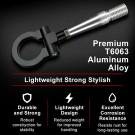 Rolling Gears Rear Front Tow Hook Compatible with 2009-2024 Nissan GTR R35, 2003-2009 Nissan 350Z Decoration Accessory, Track Racing Style Towing Hook (Black)