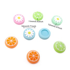 Honbay 16PCS Silicone Thumb Grip Caps Cute Fruit Lemon and Flower Soft Joystick Cover for Joy-Con Controller