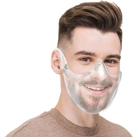 Stgbcst Clear Safety Face Protection Dust Goggles Face Protection Face Visor Mouth Guard Shield Transparent Face Mask Breathable Visible Reusable (Pack of 3)