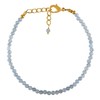 Natural Blue Aquamarine Gemstone Micro Beads Dainty Bracelet Jewelry for