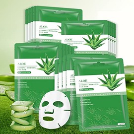 Face Masks Skincare Sheet Mask Aloe Vera Sheets Mask, Hydrating Face Masks Soothing Facial Mask for All SkinTypes Sun Care, Facial Masks for Women Ski