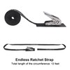 Ayaport Stainless Steel Ratchet Tie Down Straps Endless 12' Heavy