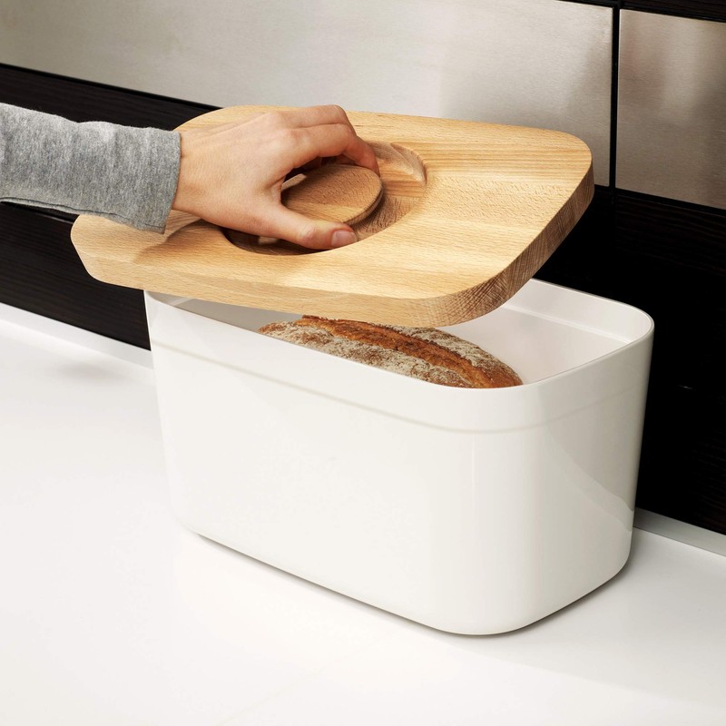 Joseph Joseph 81097 Bread Bin with Cutting Board Lid-White, One