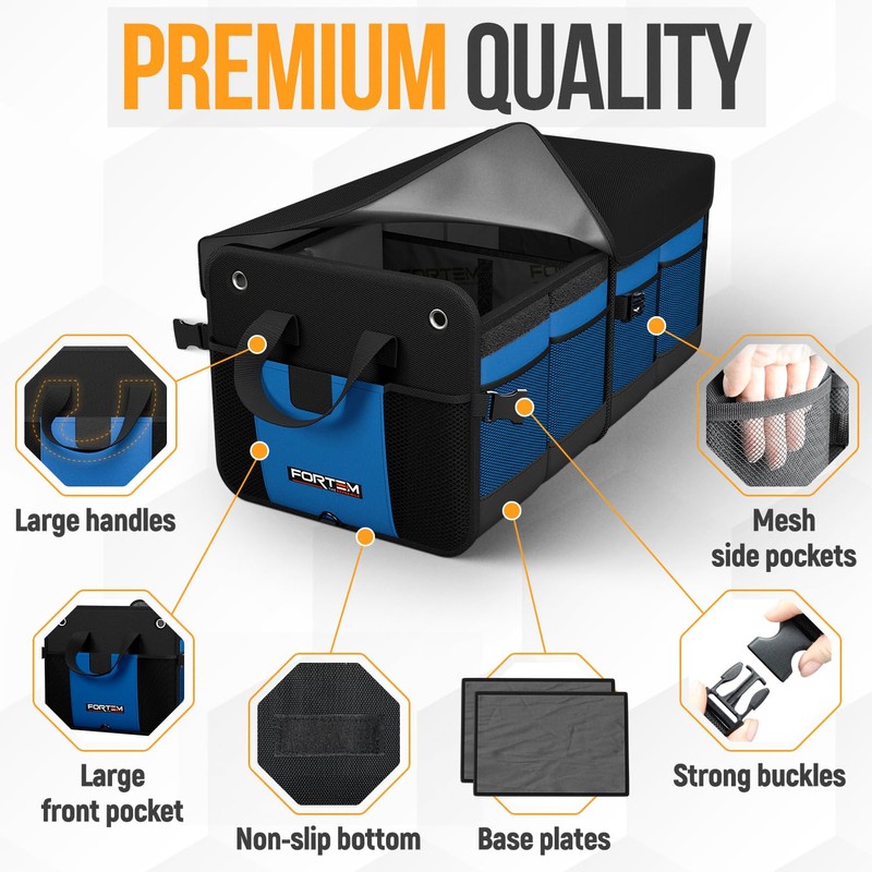 FORTEM Trunk Organizer For SUV Car Organizer and Storage, Collapsible