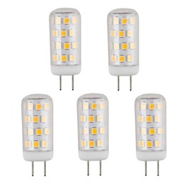 CBconcept UL Listed, 5 Pack, G8 LED Light Bulb (Standard 37mm Length), 3 Watt, 310 Lumen, Not Dimmable, Pure White 6000K, 360 degree Beam Angle, 35W Equivalent, JCD Halogen Replacement Bulb