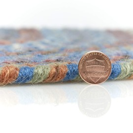 Super Area Rugs Cherry Hill Braided Rug Soft Toned Wool Casual Braided Carpet, Bluestone Multi, 2' x 6' Oval Runner