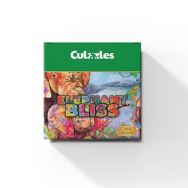 Culzzles Elephant Bliss 750 Piece Multicultural Premium Jigsaw Puzzle Asian Fine Art Mother His Hers Gifts