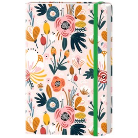 Huamxe Lined Diary Notebook, Hardcover Diary for Women, 14.5 x 21.3 cm, 160 Pages Thick Paper, Cute Aesthetic Floral A5 Notebook for Writing, Journaling, Work, Pink Flowers