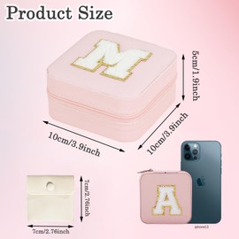 YZZAEEBO Jewelry Case Jewelry Box Jewelry Holder Organizer, Travel Jewelry Case Ring Necklace Earring Jewelry Holder Organizer Box with Mirror Birthday Gifts for Women Mom (Pink M)