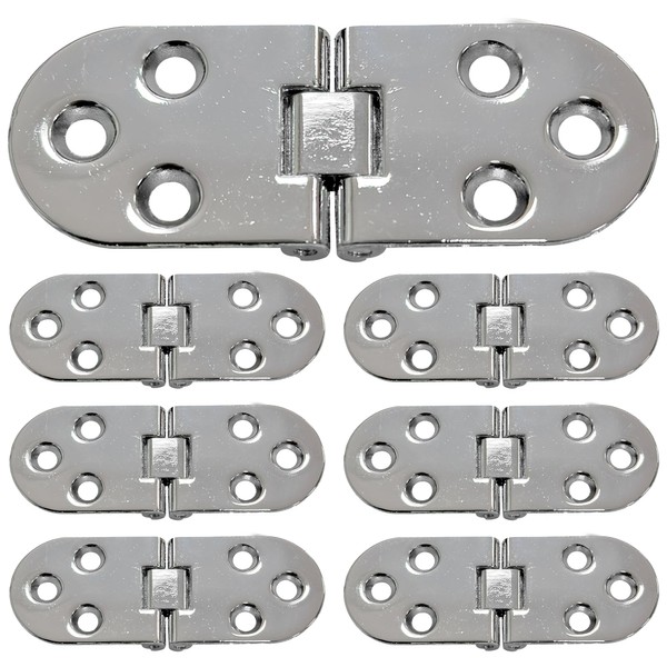 Highdecora 180-Degree Stainless Steel Flip Door Hinges, 30mm x 80mm,