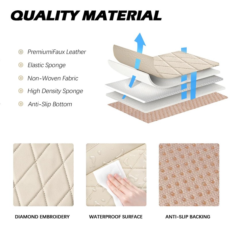TTMiku 2-Pack Bottom Seat Covers for Cars, Luxury Faux Leather