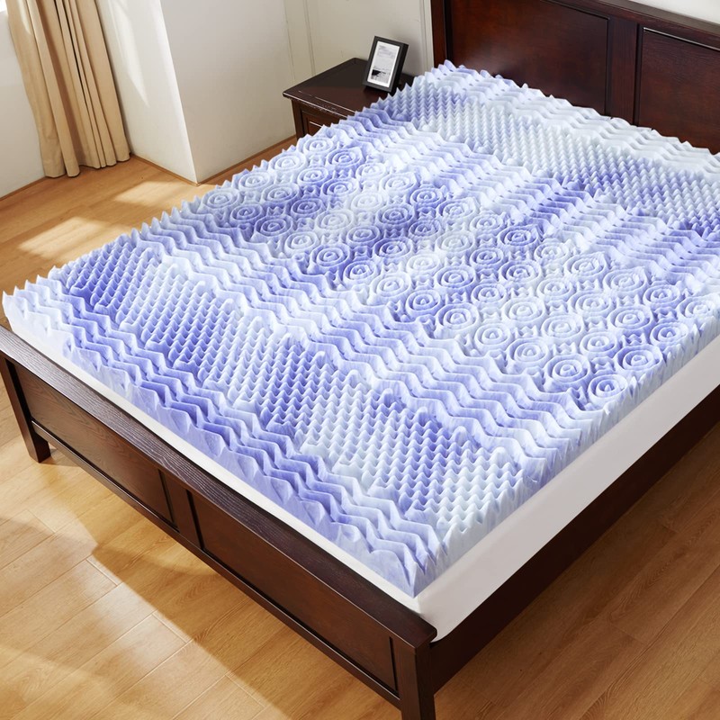 Dreamsmith 3 Inch 7-Zone Queen Memory Foam Mattress Topper, Cooling