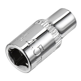 Sourcingmap 4 Pcs 1/4-Inch Drive 4.5mm 6-Point Shallow Socket, Metric, Cr-V