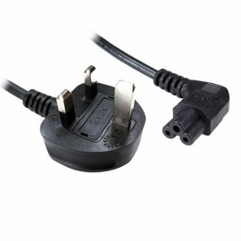 Power Cord Plug to Right Angle C5 Power Cloverleaf Cable Compatible for TV 42GA6400 UK Lead 2M-Black