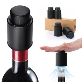 Gimars Weinflaschenverschluss 4 Stück Weinverschluss Vakuum Flaschenverschlüsse mit Zeitskala Rekord Wiederverwendbar Sektverschluss Weinstopfen für Champagner Wein Geschenke für Weinliebhaber Schwarz