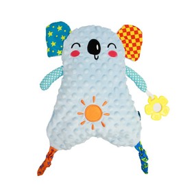 Baby Sensory Teething Toys Newborn Soother Towel Baby Comforters Blanket with Adorable Animal Teether Soft Snuggle Sleeping Security Blanket Saliva Bib for Unisex Baby Gifts