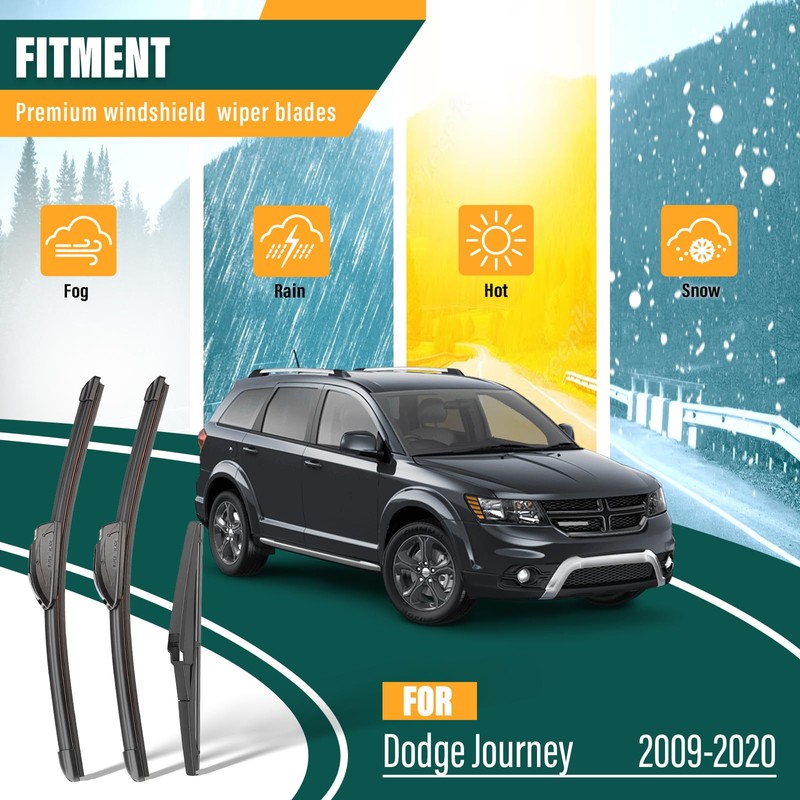 KVQ Windshield Wiper Blades Replacement for Dodge Journey 2009-2015 2016