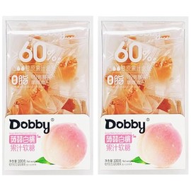 White Peach Konjac Juice Soft Candy, 100g, 2 Pack