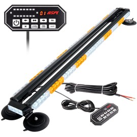 ASPL 47.1" Emergency Strobe Lights Bar with Control Double Side 86 LED Warning Light with 28 Strong Magnets Traffic Advisor Snow Plow Flashing Lights for Trucks Vehicles Tow Pickup (Amber/White)