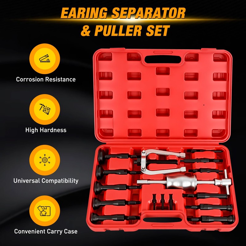 GOOACC 16pcs Blind Hole Bearing Puller Kit, Slide Hammer Pilot