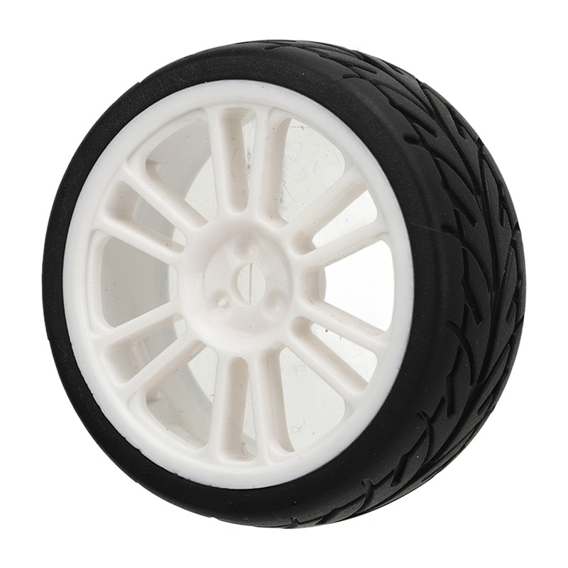 2PCS RC Racing Tire Plastic Wheel Hub and Rubber Tire
